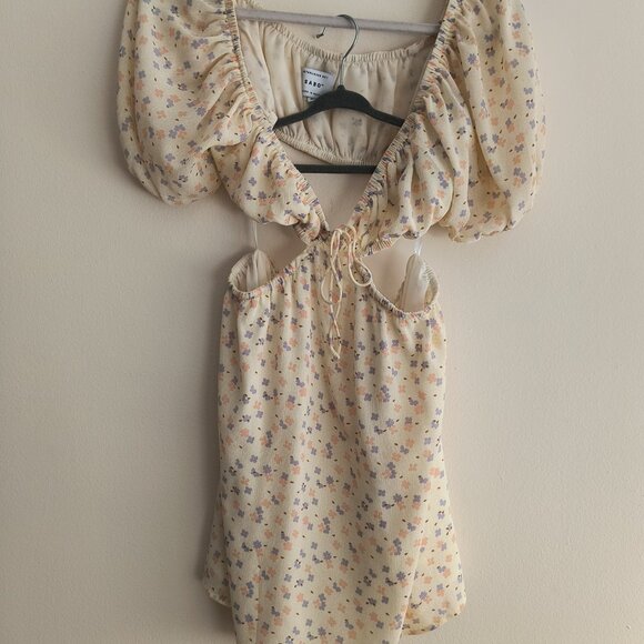 SABO Eilish Buttercup Yellow Floral Cutout Dress  Size Small - Picture 1 of 6